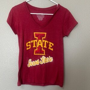 Iowa State Red V-Neck Tee with Logo
